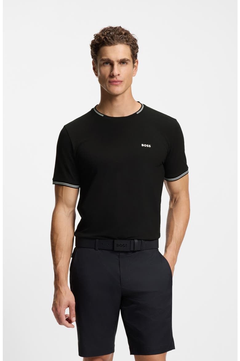 Taul Tipped Crewneck T-Shirt, Alternate, color, BLACK