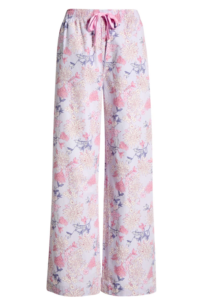 Cotton Poplin Pajama Pants, Alternate, color, PURPLE WILD FLOWER
