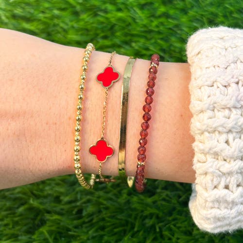 The Lovery Fine Jewelry Garnet Round Bead Bracelet In Burgundy