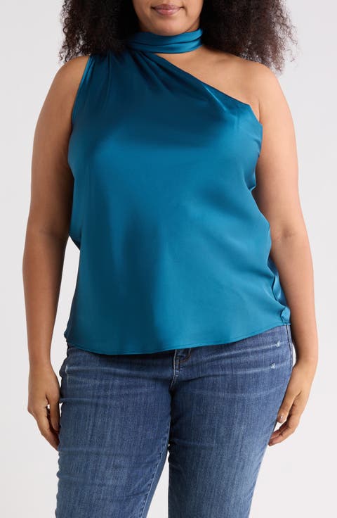 Scarf Detail One Shoulder Top