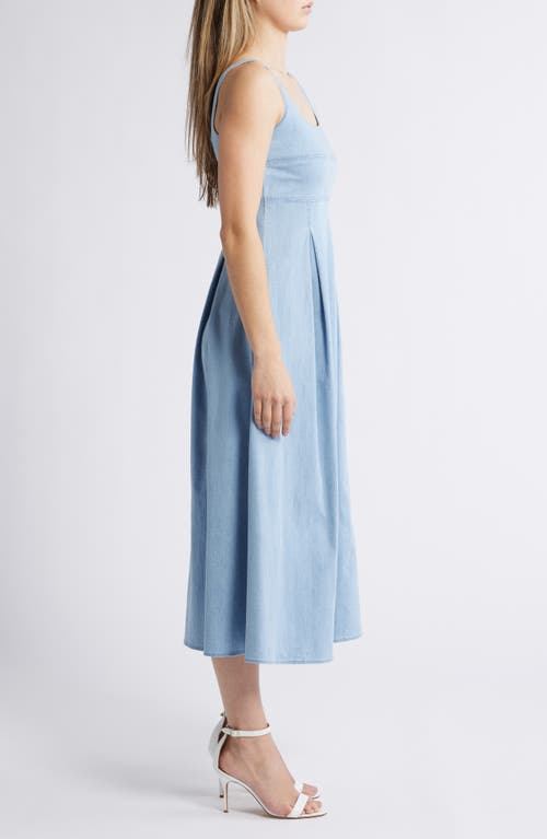 ANNE KLEIN ANNE KLEIN PLEATED DENIM DRESS