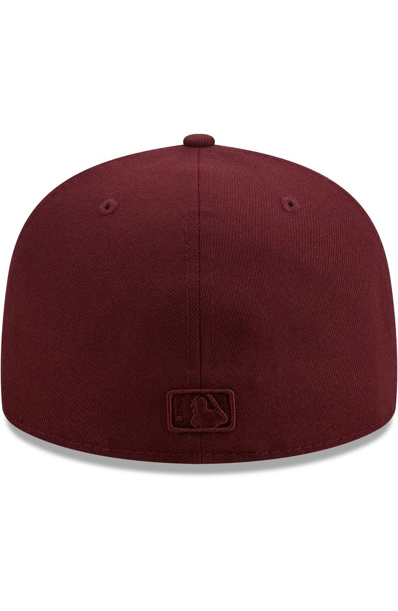 New Era Men's New Era Maroon Detroit Tigers Oxblood Tonal 59FIFTY Fitted Hat, Alternate, color,