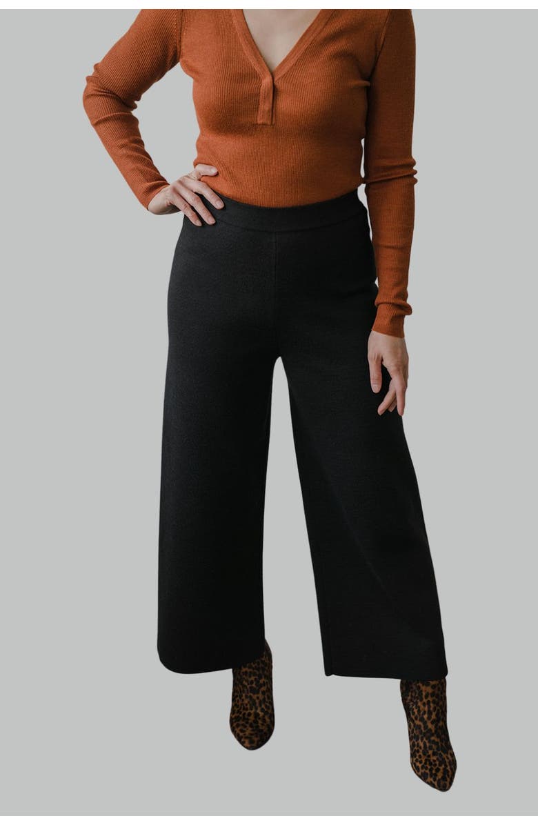 SSKEIN Wide Leg Trousers, Main, color, Black