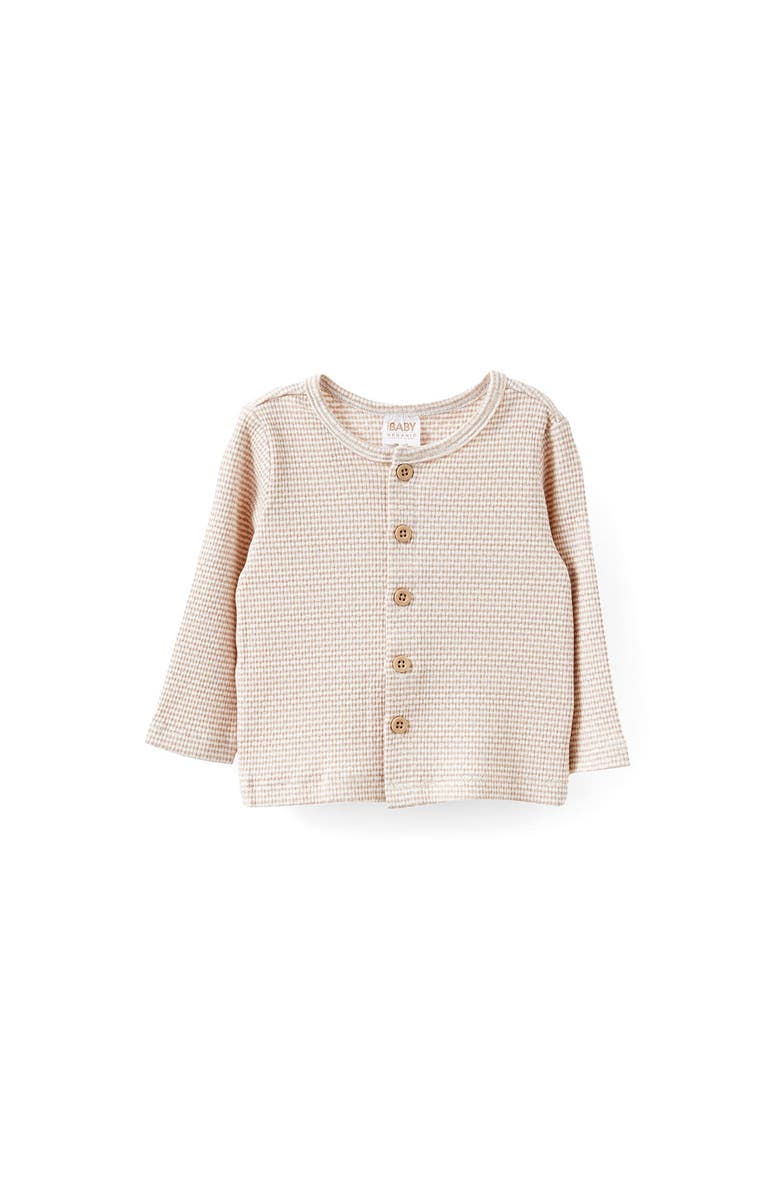 Cotton On Kids Organic Pointelle Cardigan, Alternate, color, Latte Cream Finley Stripe