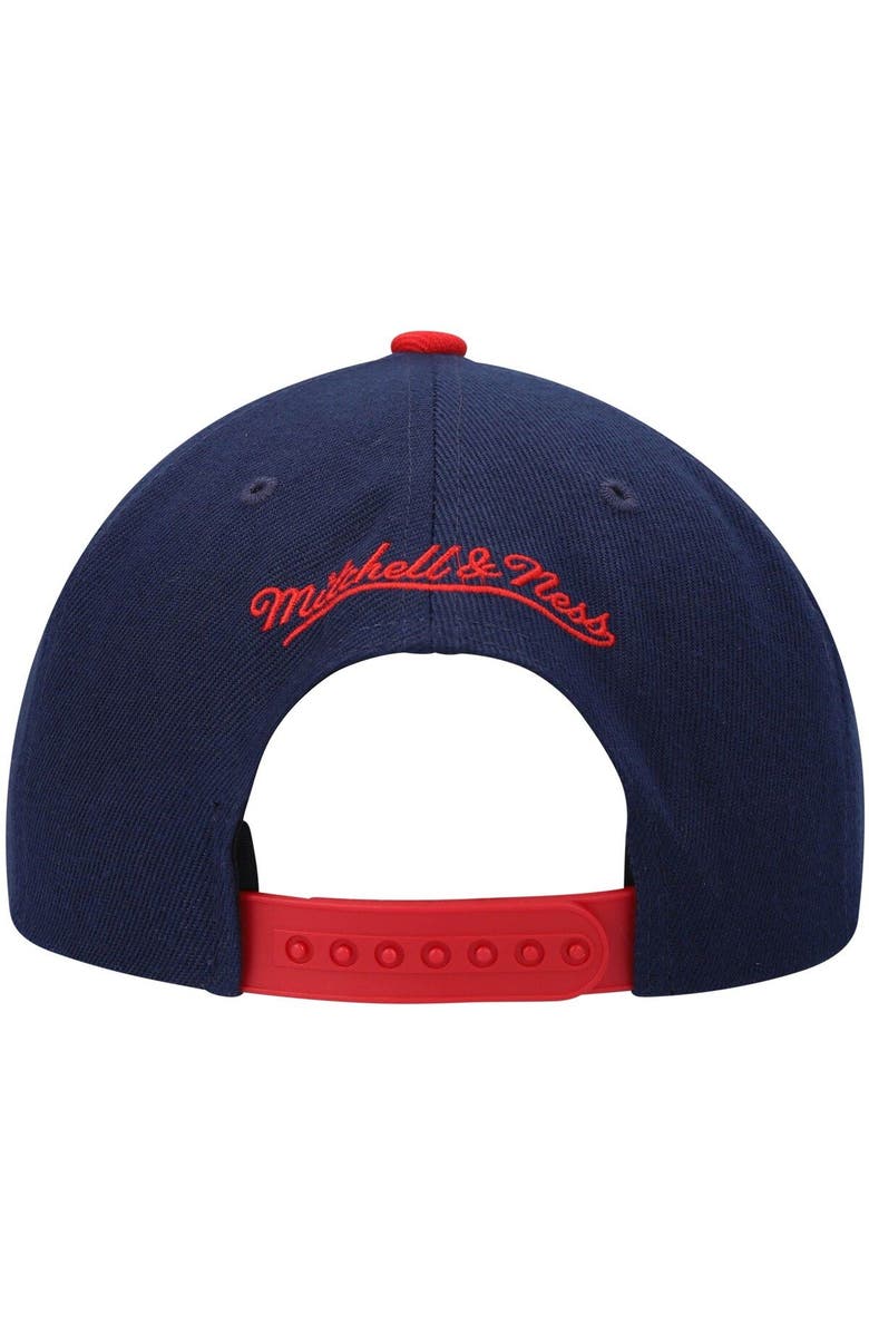 Mitchell & Ness Men's Mitchell & Ness Navy/Red Houston Rockets Hardwood Classics Gradient Wordmark Snapback Hat, Alternate, color,