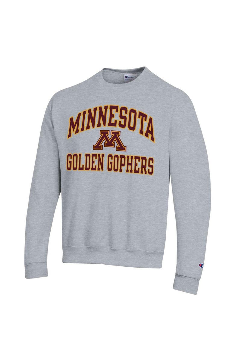 Champion Men's Champion Heather Gray Minnesota Golden Gophers High Motor Pullover Sweatshirt, Alternate, color,