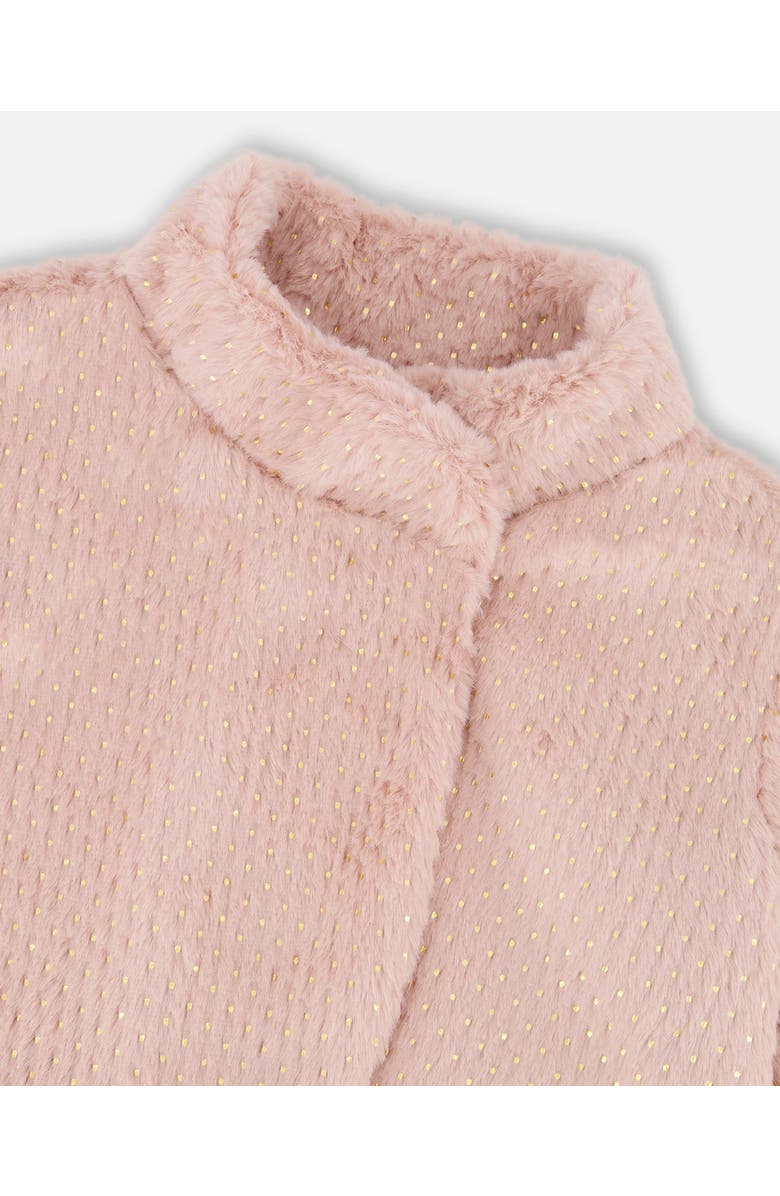 Deux par Deux Fake Fur Short Jacket, Alternate, color, Dusty Pink
