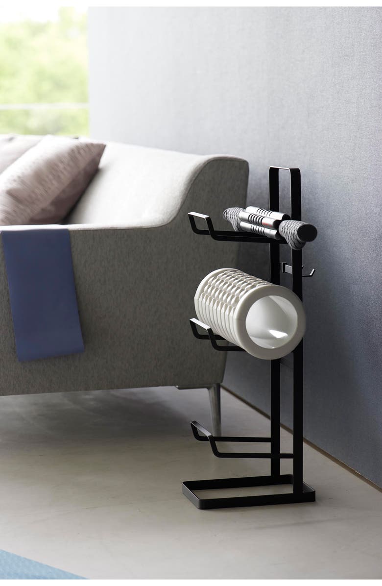 Yamazaki Fitness Equipment Storage Rack, Alternate, color, Black