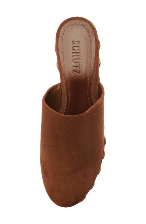 Schutz Sierra Platform Wedge Mule In Brown