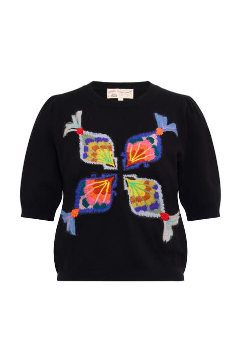 Embroidered Half Sleeve Pullover