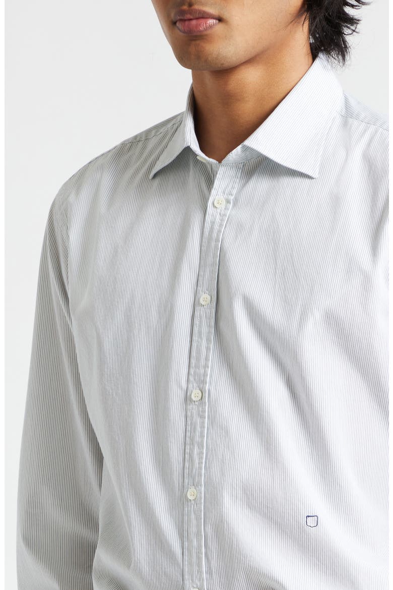 Genova Stripe Button-Up Shirt, Alternate, color, BIANCO