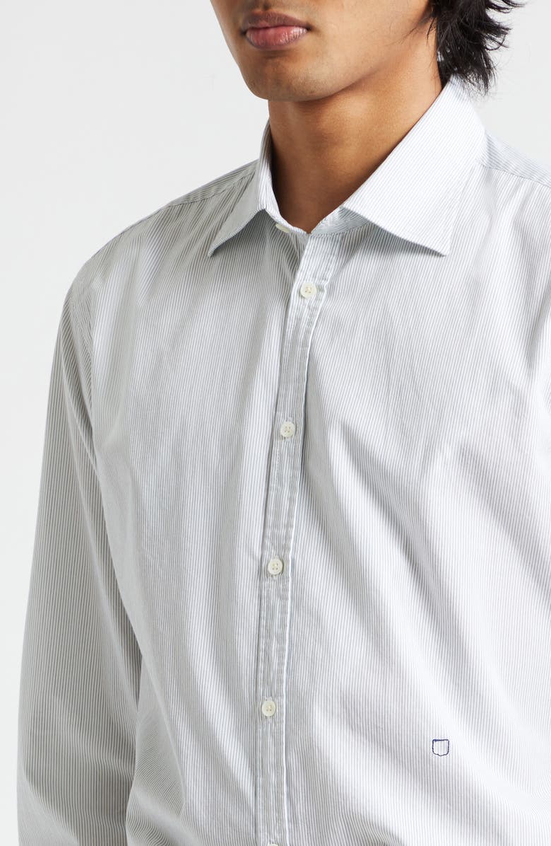 Massimo Alba Genova Stripe Button-Up Shirt, Alternate, color, Bianco