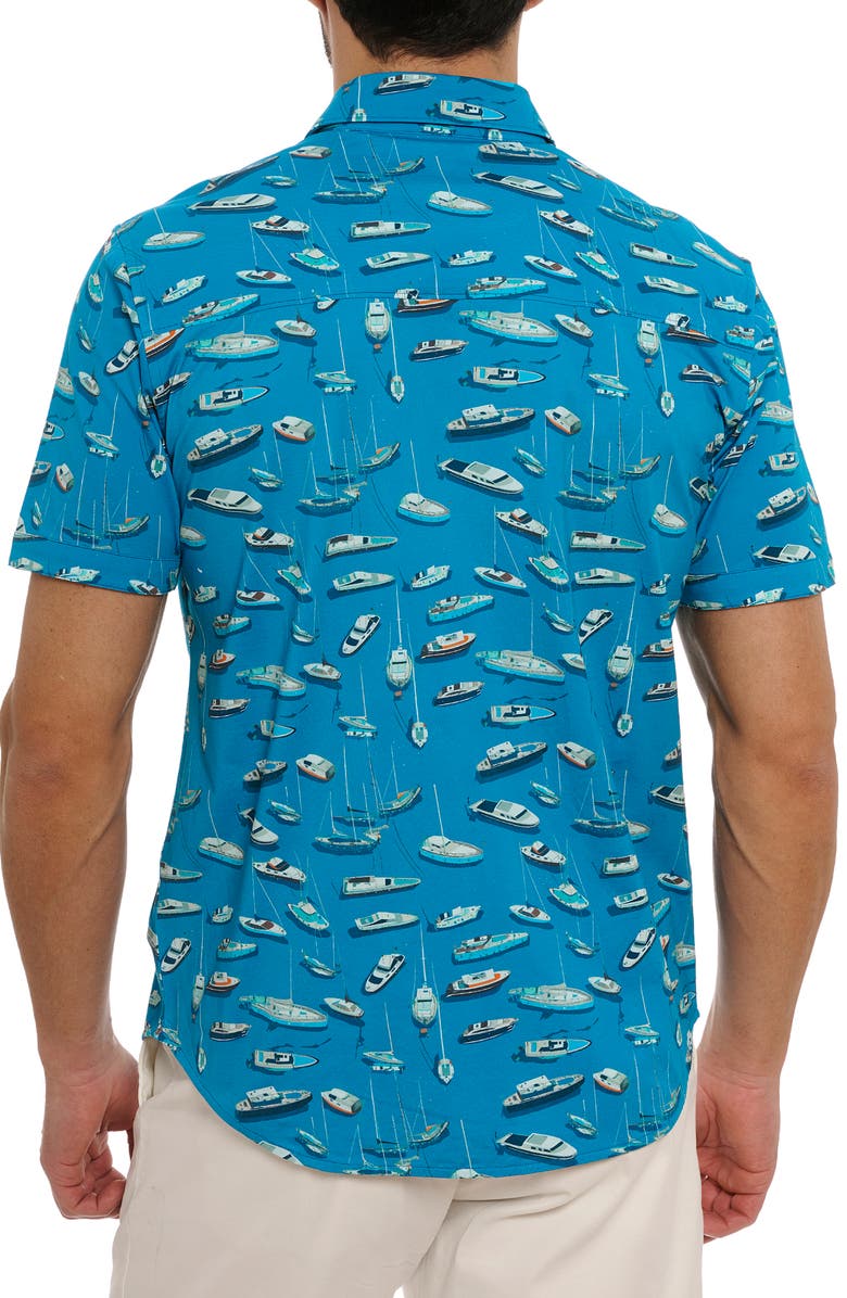 Robert Graham Boat Marina Short Sleeve Button-Up Shirt, Alternate, color,