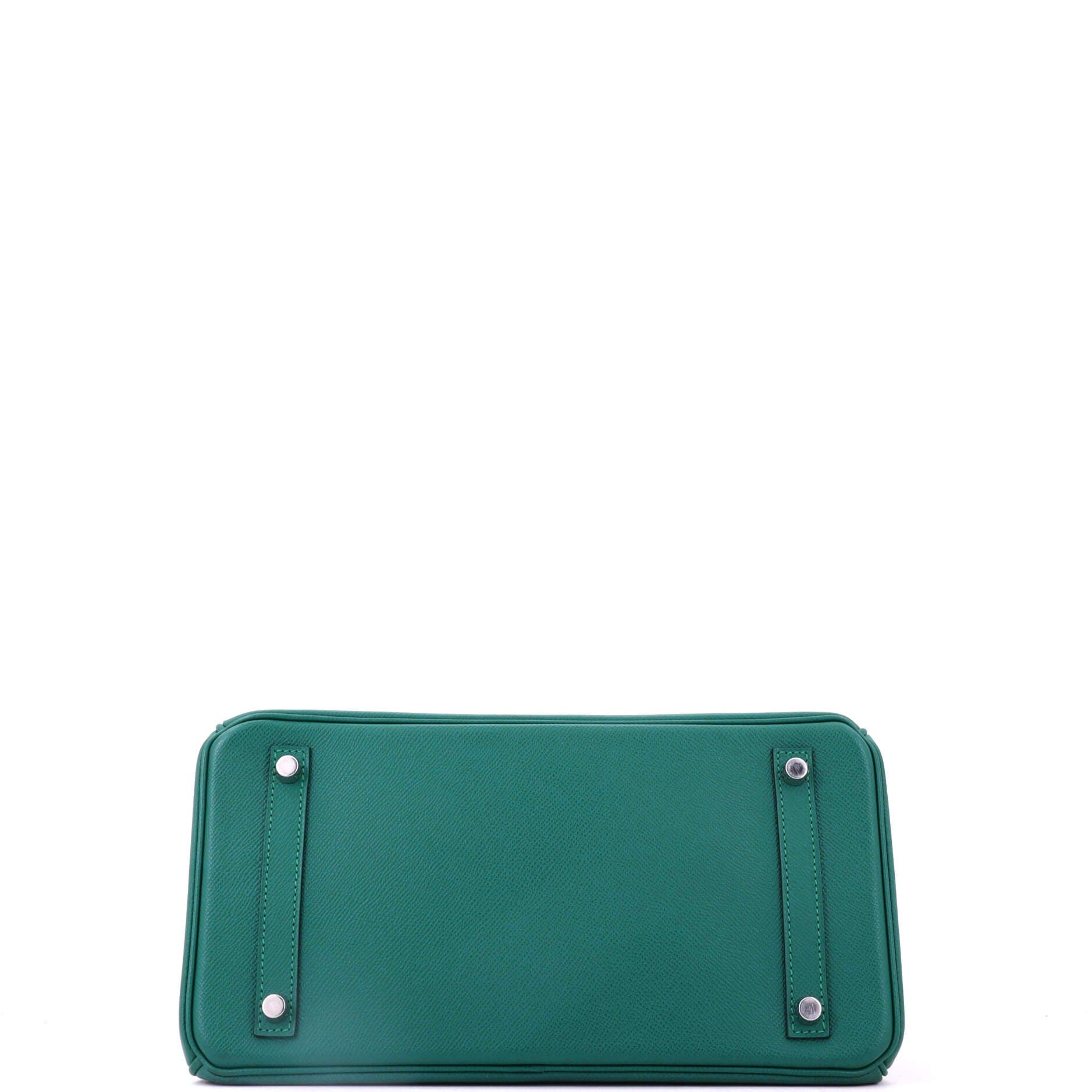 Birkin Handbag Green Epsom with Palladium Hardware 30, Alternate, color, Green