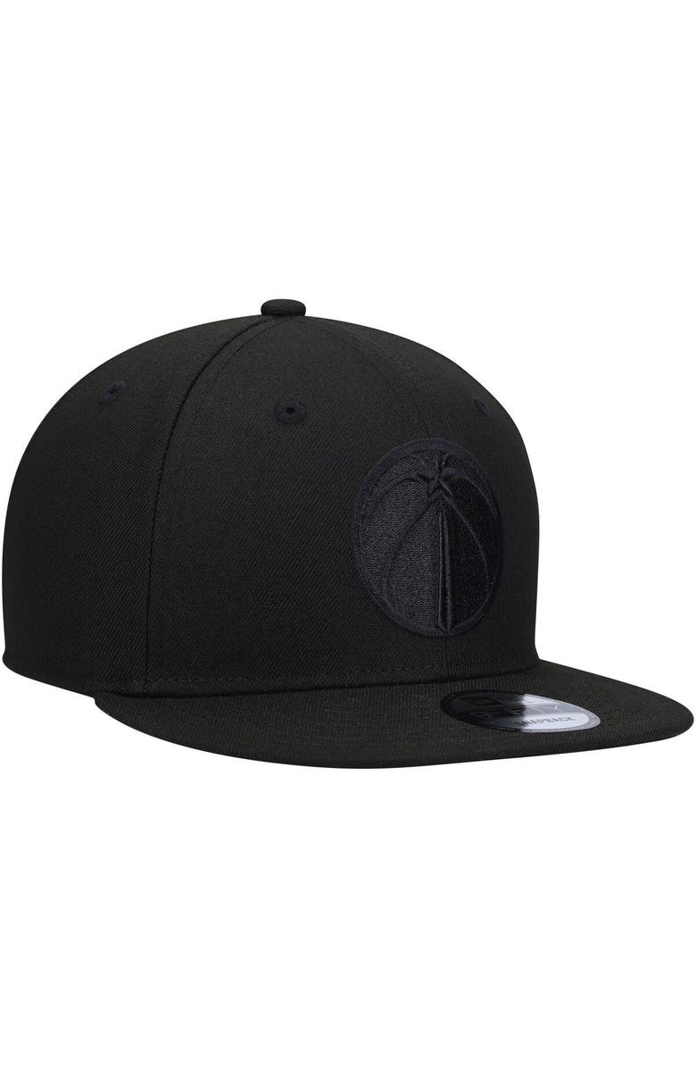 New Era Men's New Era Washington Wizards Black On Black 9FIFTY Snapback Hat, Alternate, color,