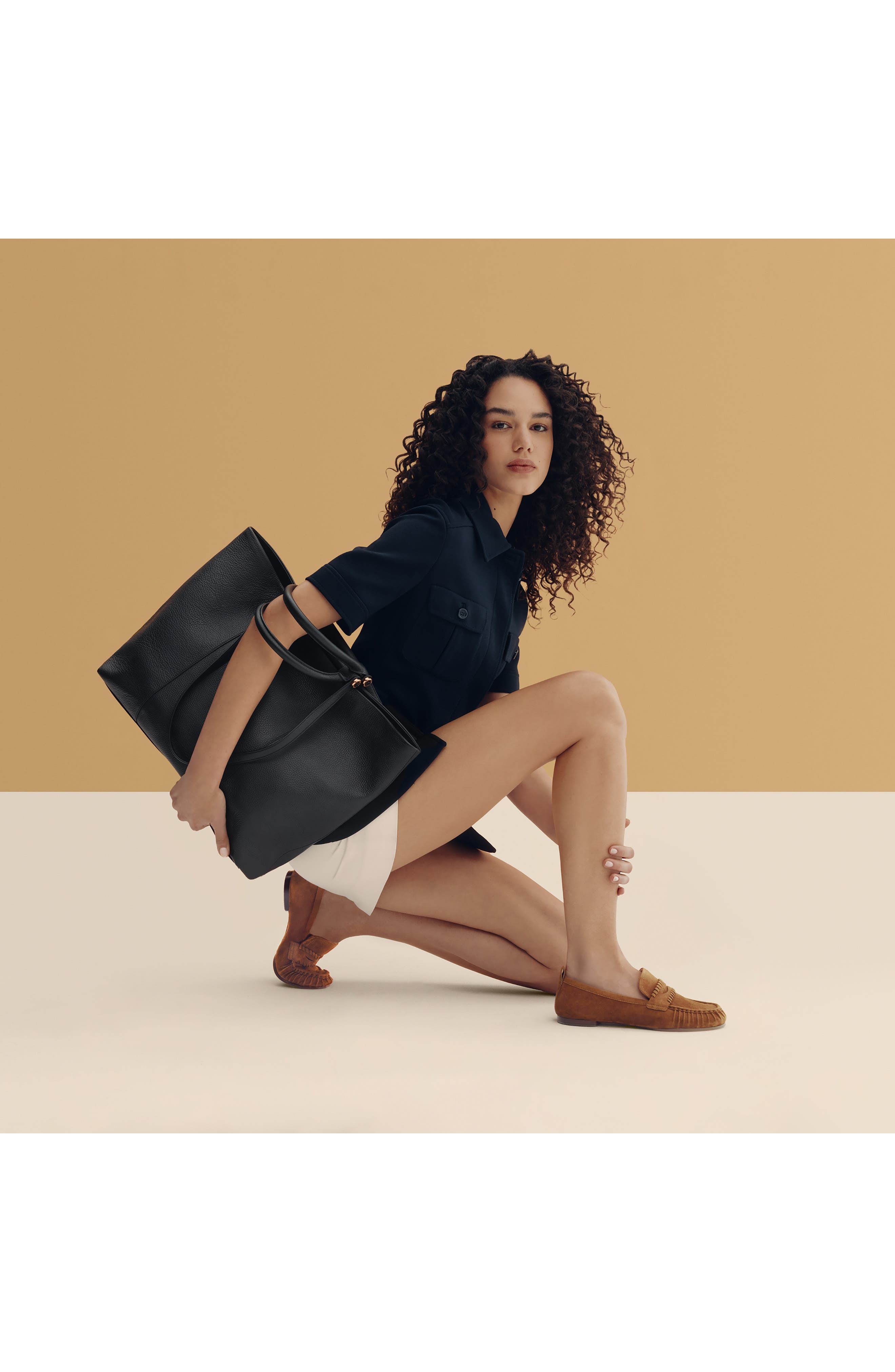 Cole Haan Catherine Leather Tote, Alternate, color, Black