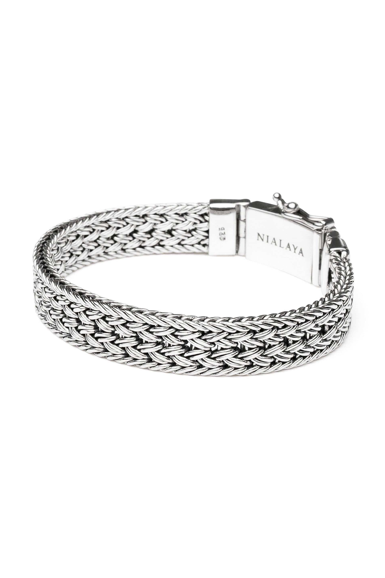 Braided Chain Bracelet, Main, color, Silver