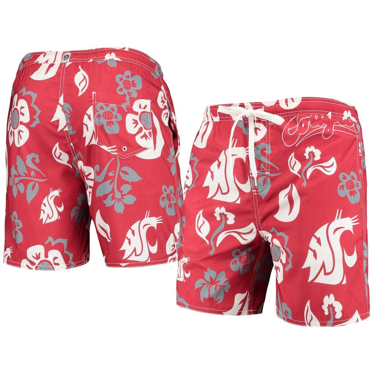 Wes & Willy Men's Wes & Willy Crimson Washington State Cougars Floral ...