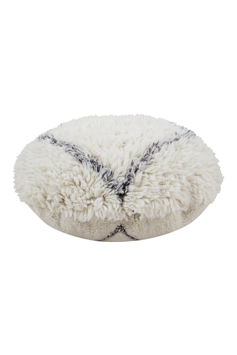 Berber Soul Washable Wool Pouf, Main, color, GREEN TONES