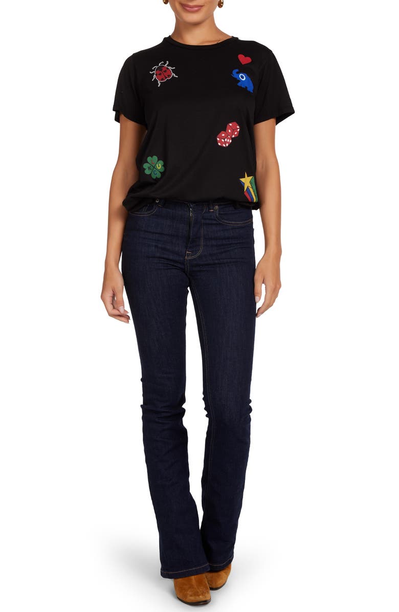 Lauren Moshi Wolf Lucky Elements Top, Alternate, color, Black