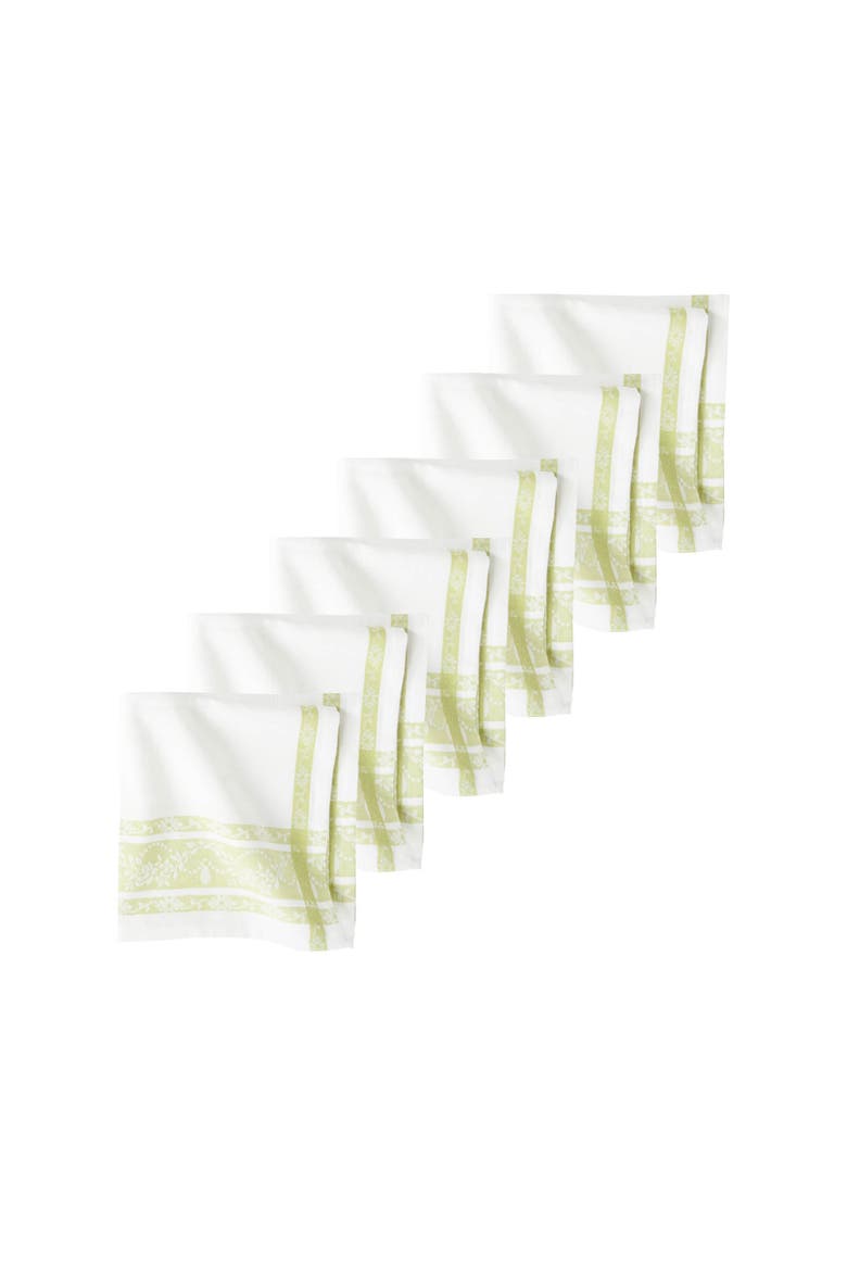 Rose Trellis Jacquard Peridot Napkin Set of 6, Alternate, color, Green