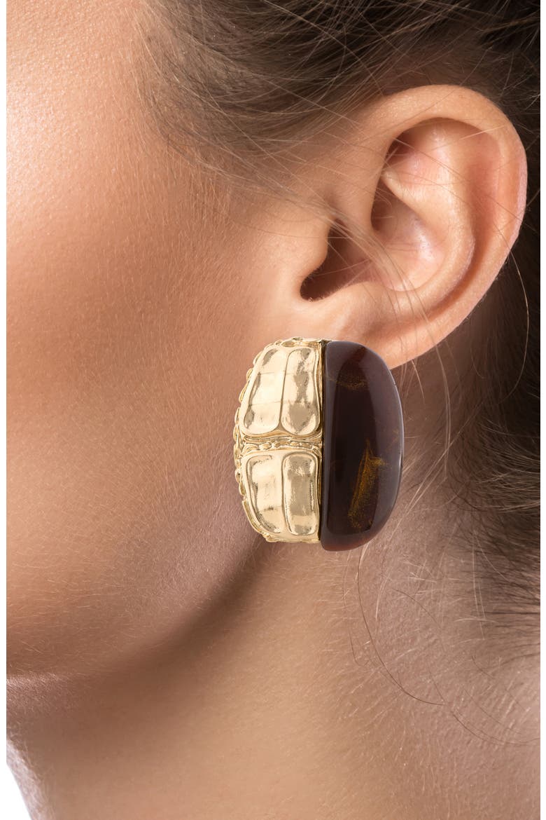 Resin Statement Earrings (Nordstrom Exclusive), Alternate, color, BROWN/ GOLD