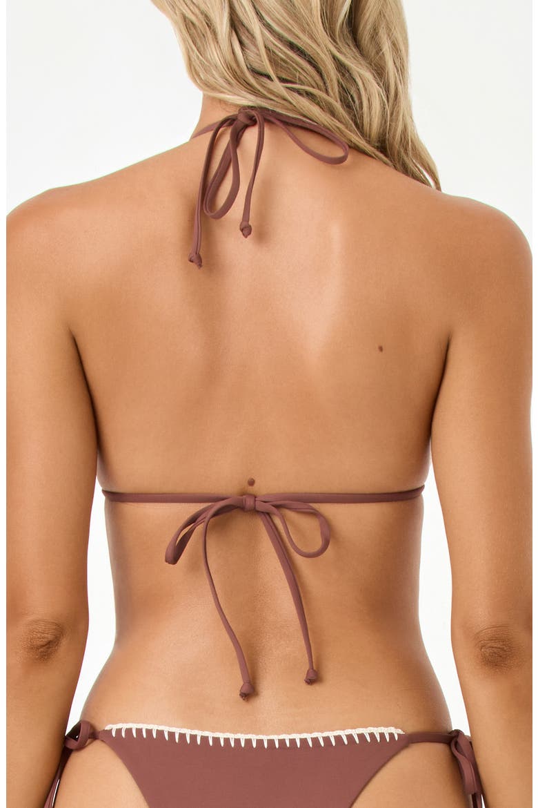 Samba Embroidered Trim Bikini Top, Alternate, color, CAFE