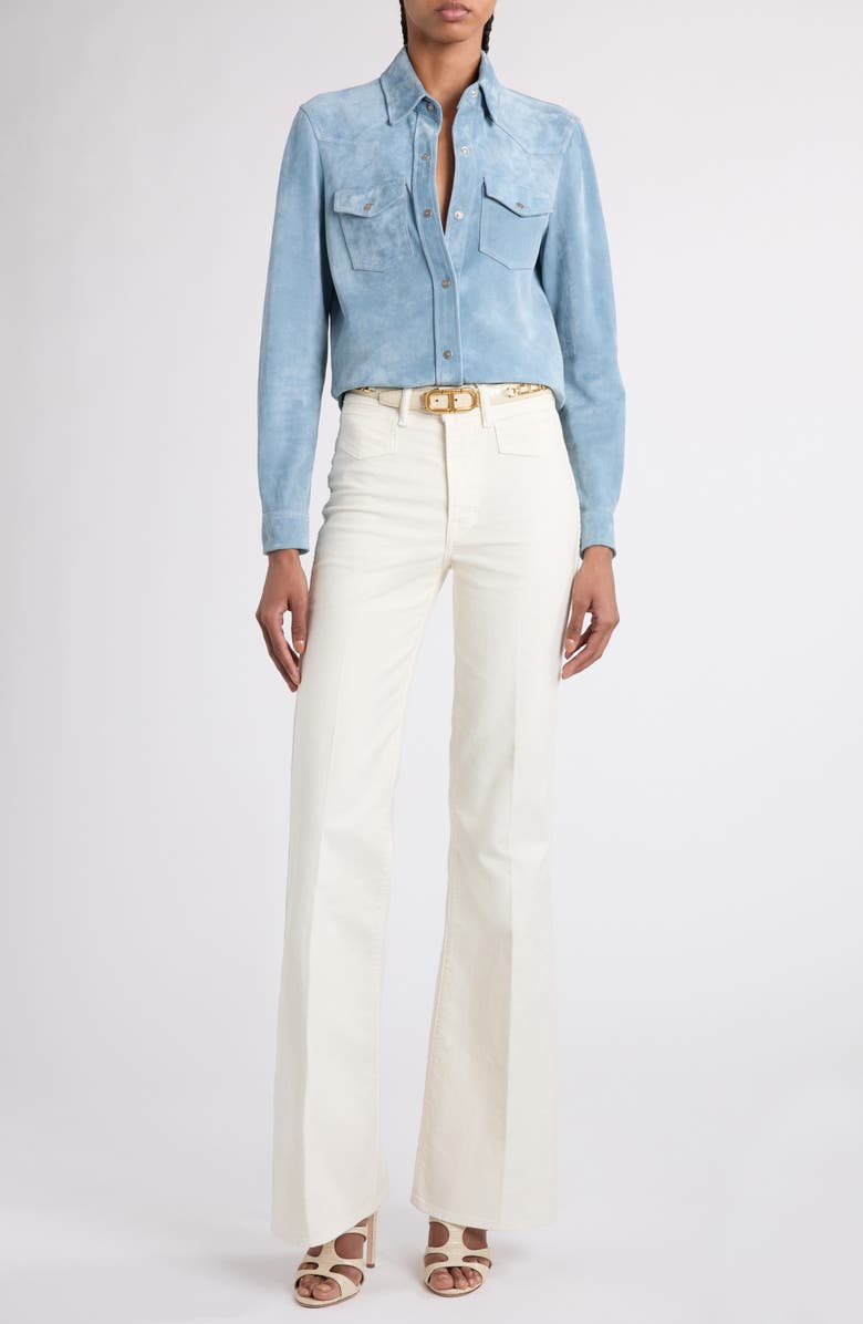 TOM FORD Suede Western Shirt, Alternate, color,