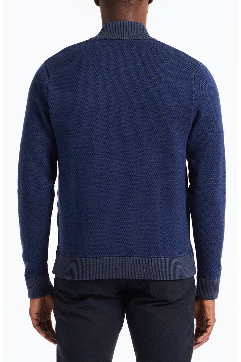 Walton Cotton & Silk Quarter Zip Sweater, Alternate, color, NAVY