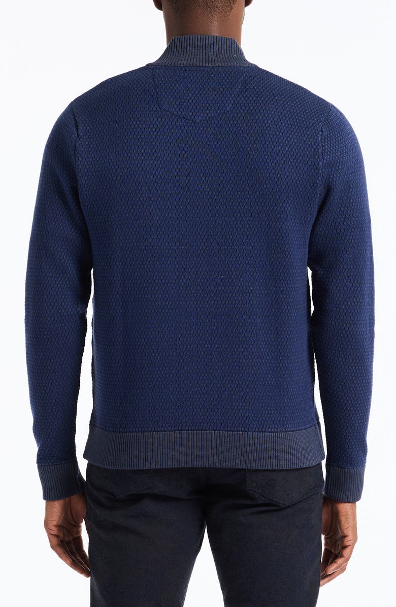 Robert Graham Walton Cotton & Silk Quarter Zip Sweater, Alternate, color, Navy