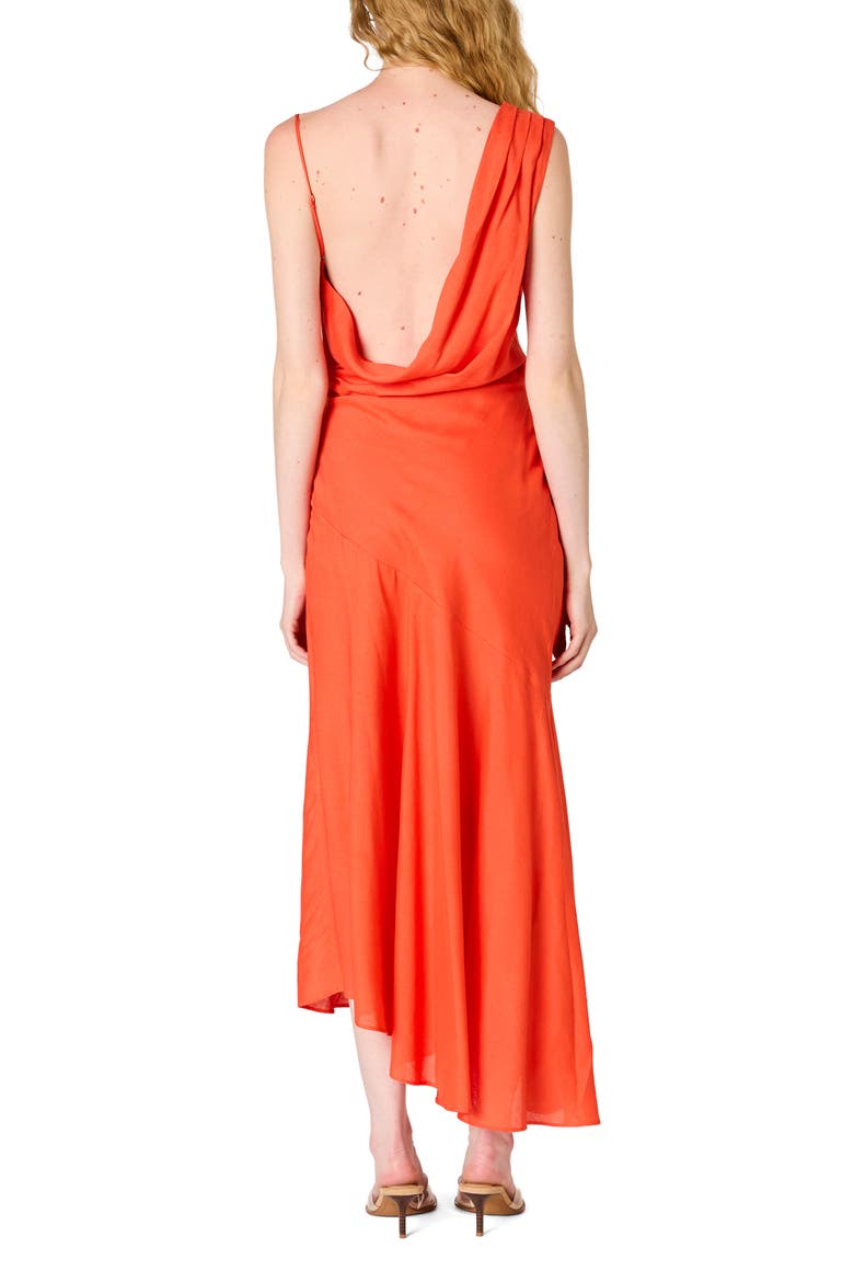Cielo Cowl Neck Open Back Sundress, Alternate, color, CORAL RED