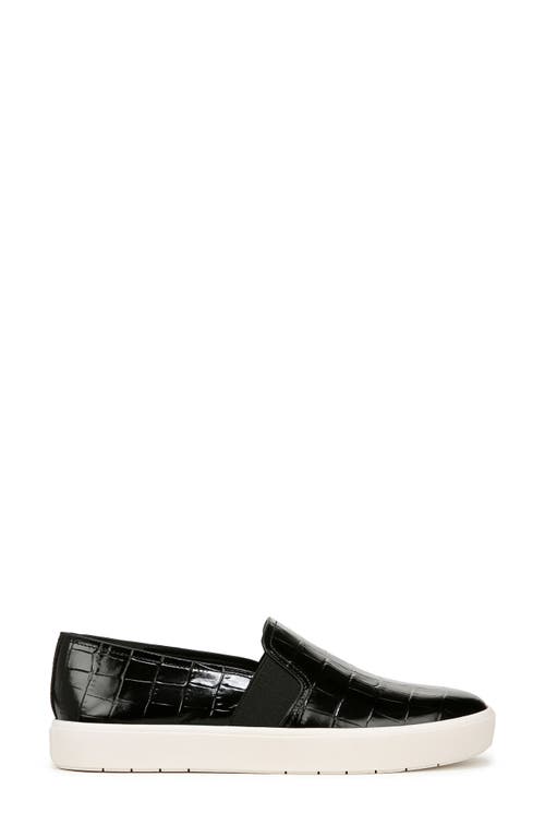 Vince Blair Croco Slip-on Sneakers In Black