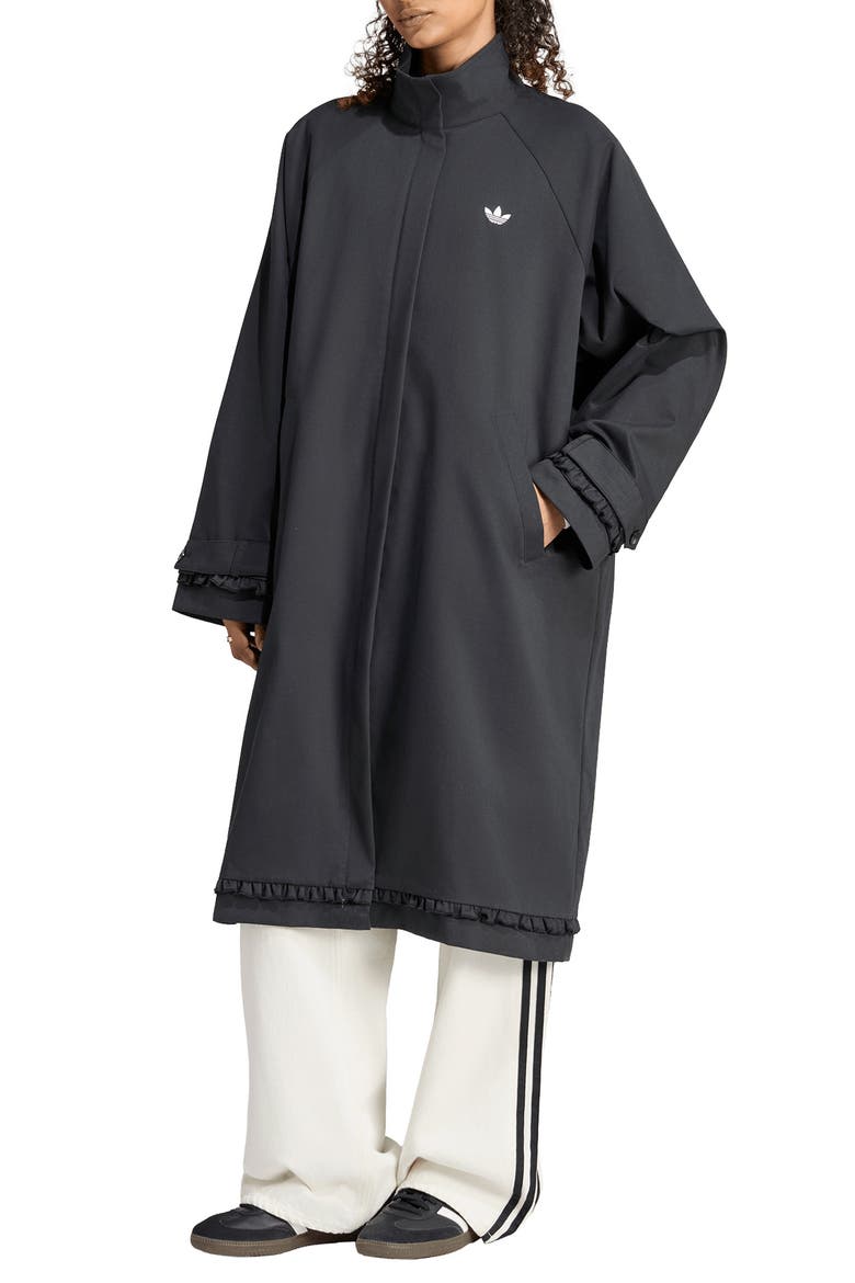Pleated Firebird Trench Coat, Main, color, BLACK