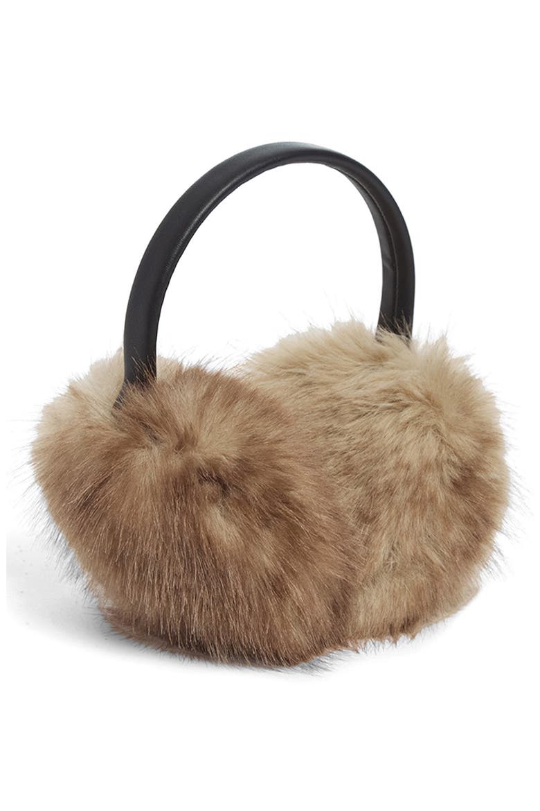 Esme Faux Mink Earmuffs, Main, color, BLONDE MINK