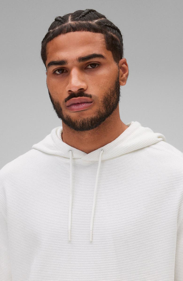 Reigning Champ Lightweight Cotton Blend Waffle Hoodie, Alternate, color, Championship White