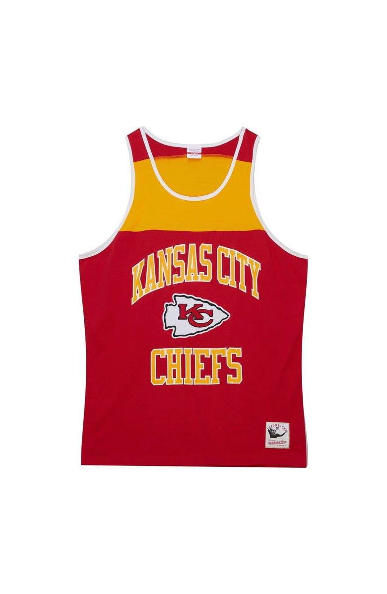 Mitchell & Ness Men's Mitchell & Ness Red/Gold Kansas City Chiefs  Heritage Colorblock Tank Top, Alternate, color, Red