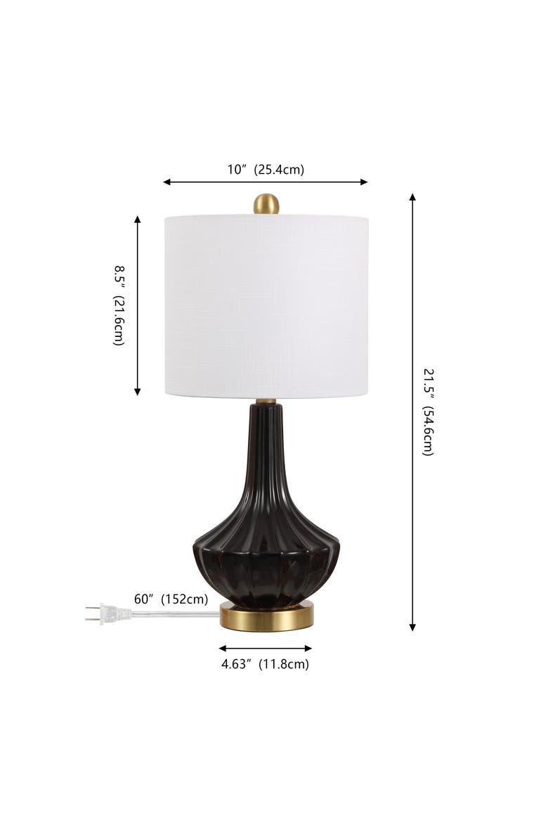 Parker 21.5" Contemporary Traditional Ceramic/Metal Gourd LED Table Lamp, Alternate, color, Black