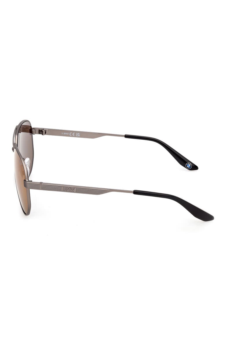 60mm Pilot Sunglasses, Alternate, color, SHINY PALLADIUM / ROVIEX