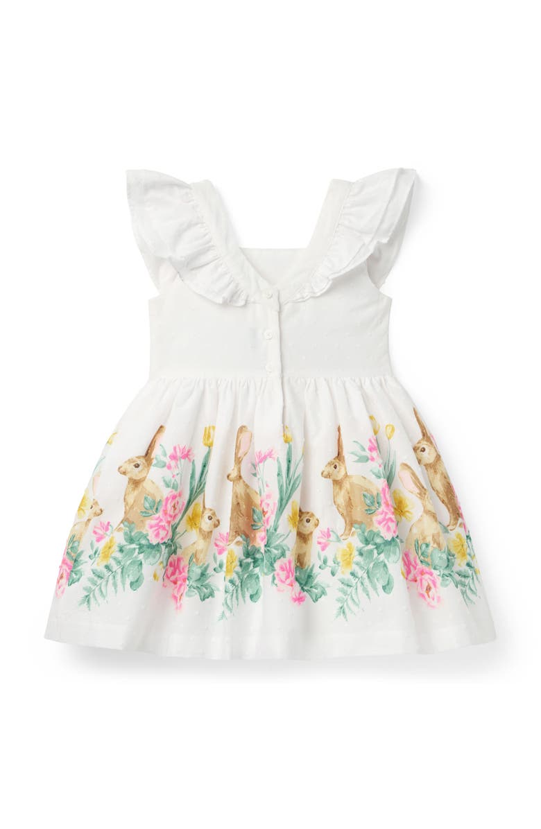 Janie and Jack The Bunny Border Dress, Alternate, color, White