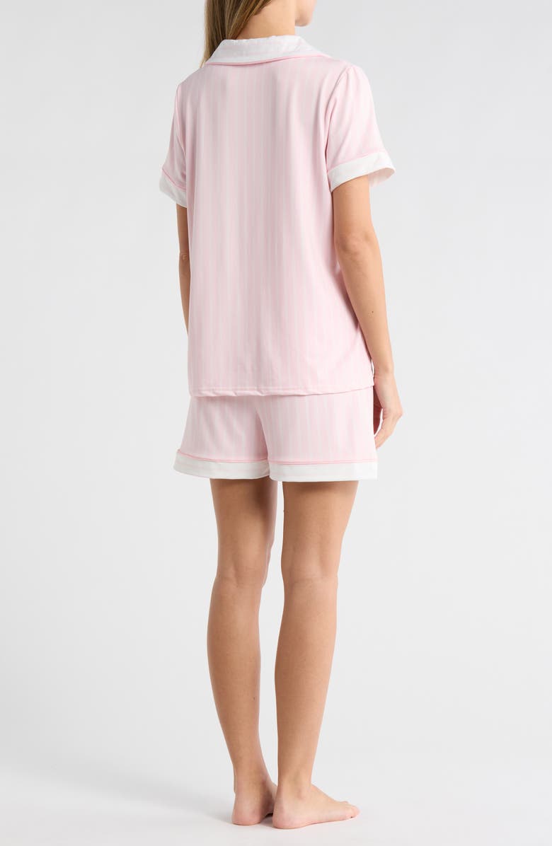 French Connection Stripe Short Pajamas, Alternate, color, Icy Pink/White