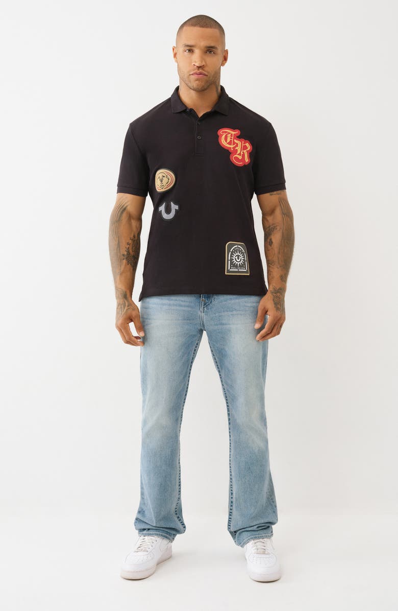 True Religion Relaxed Patchwork Cotton Polo, Alternate, color, 