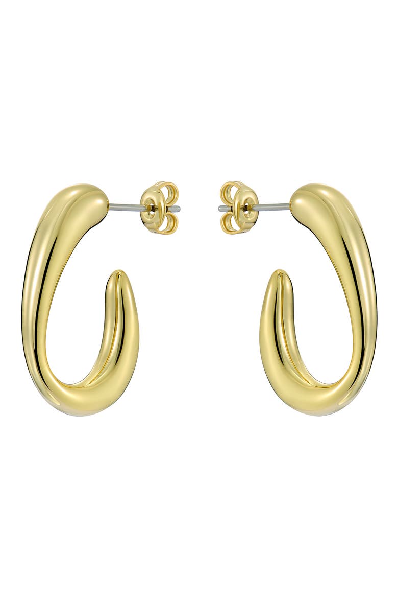 Cori Contour Hoop Earrings, Alternate, color, METALLIC GOLD