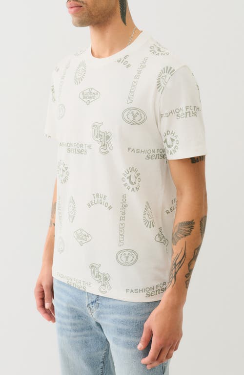 True Religion Scattered Print Cotton T-shirt In White