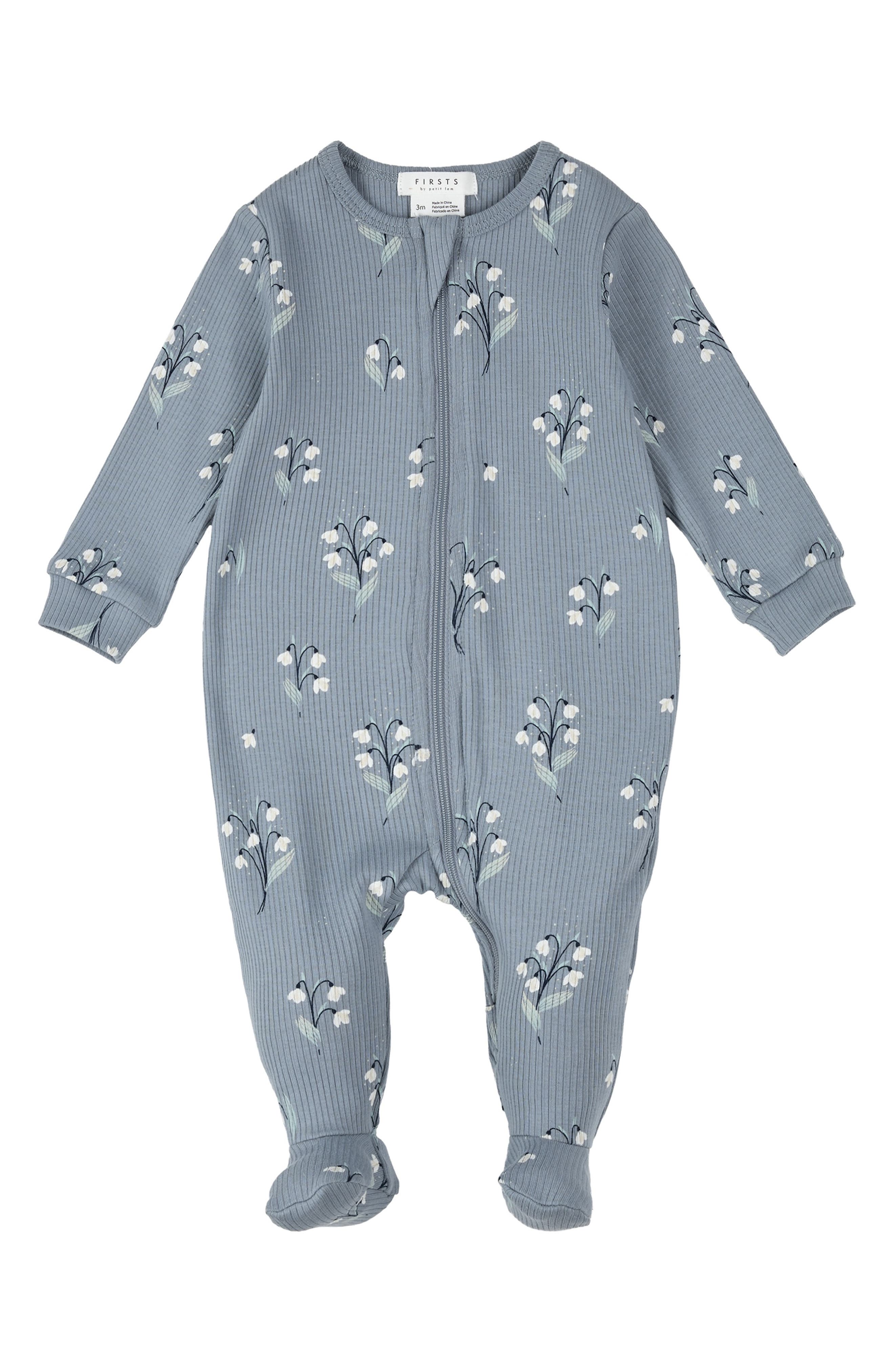 FIRSTS by Petit Lem Snowbell Fitted One-Piece Footie