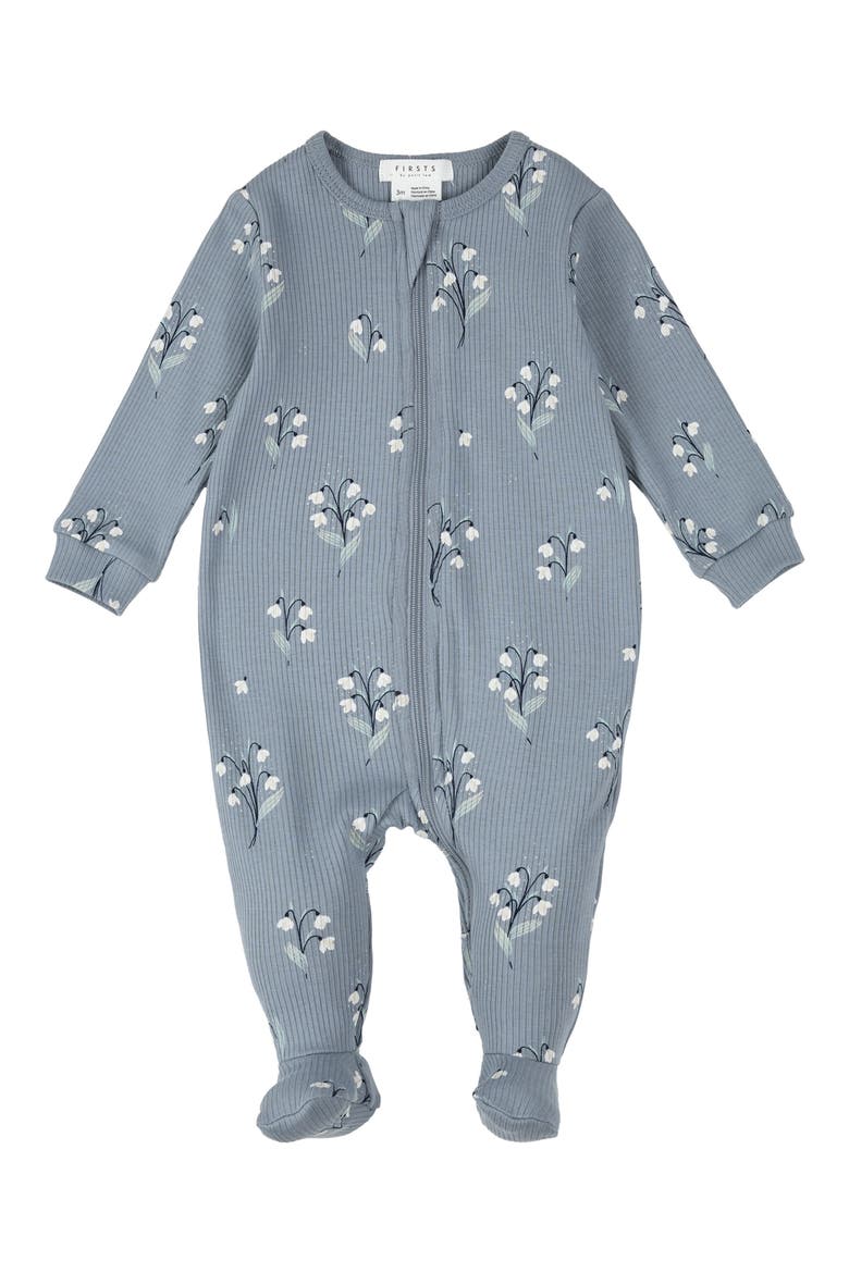 Snowbell Fitted One-Piece Footie, Main, color, DUSTY BLUE
