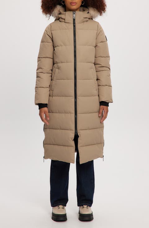 Winter Long Parka with Faux Fur Trim