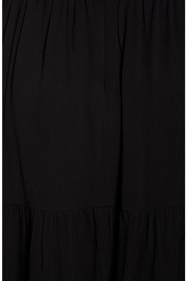 Gibson x Hi Sugarplum! Capri Tiered Tie Front Summer Skirt, Alternate, color, BLACK
