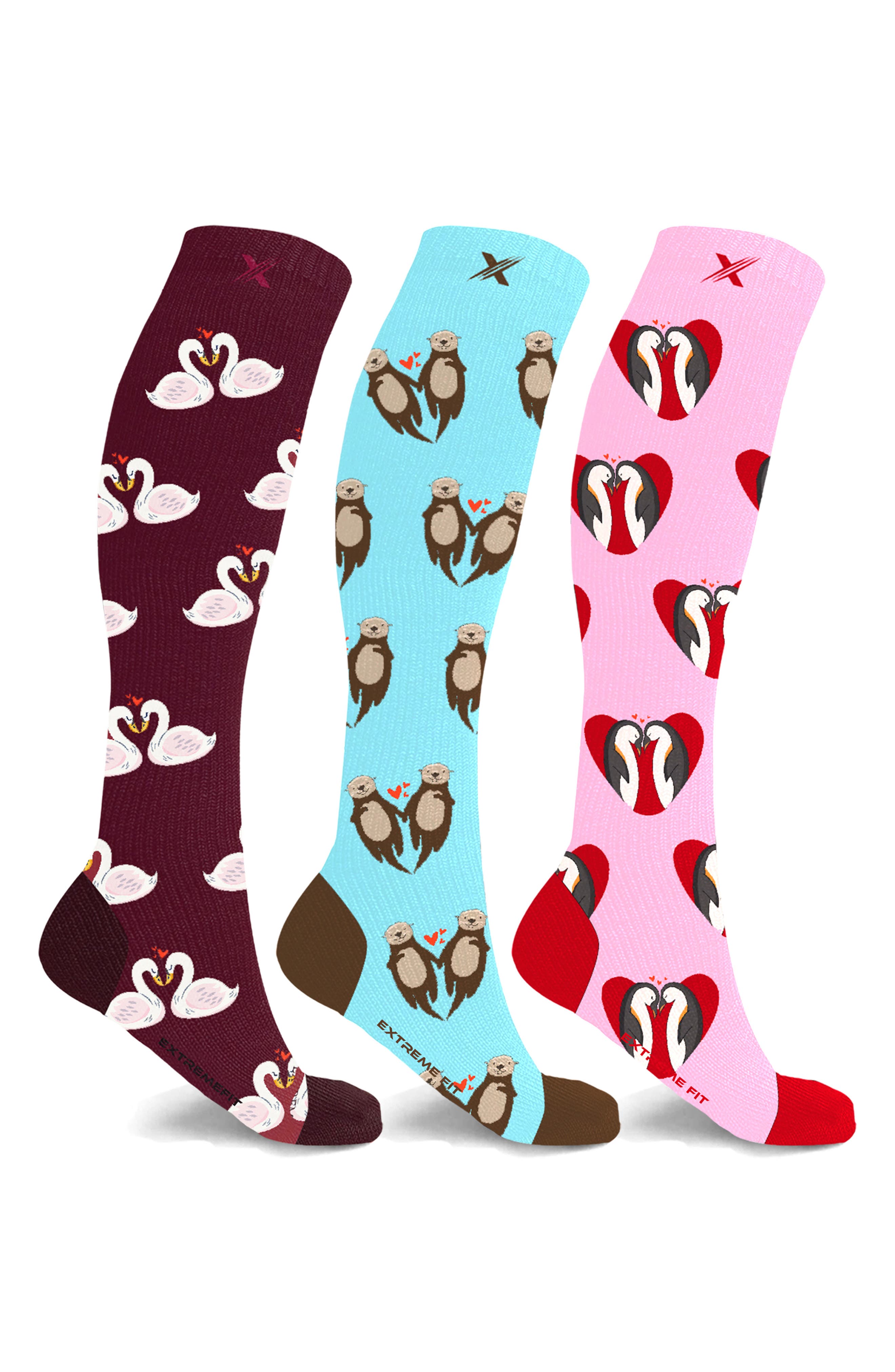 3-Pack Patterned Compression Socks