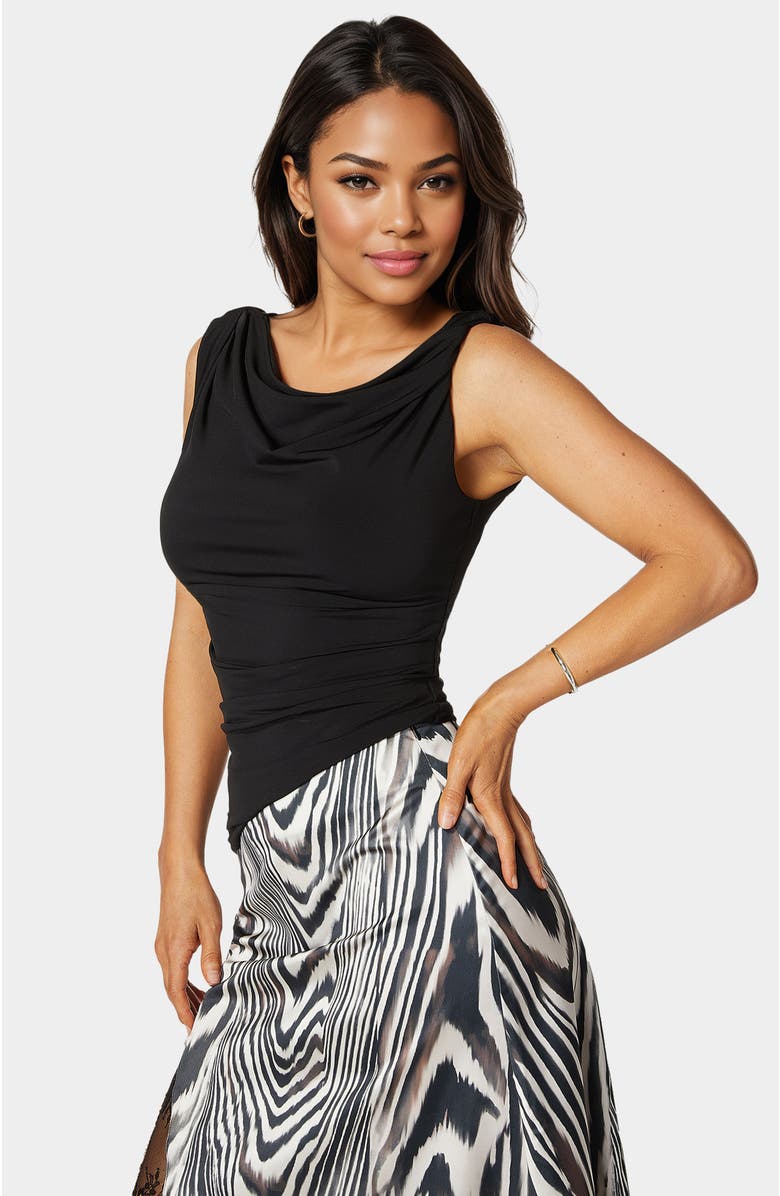 bebe Drape Knit Top, Alternate, color, Black