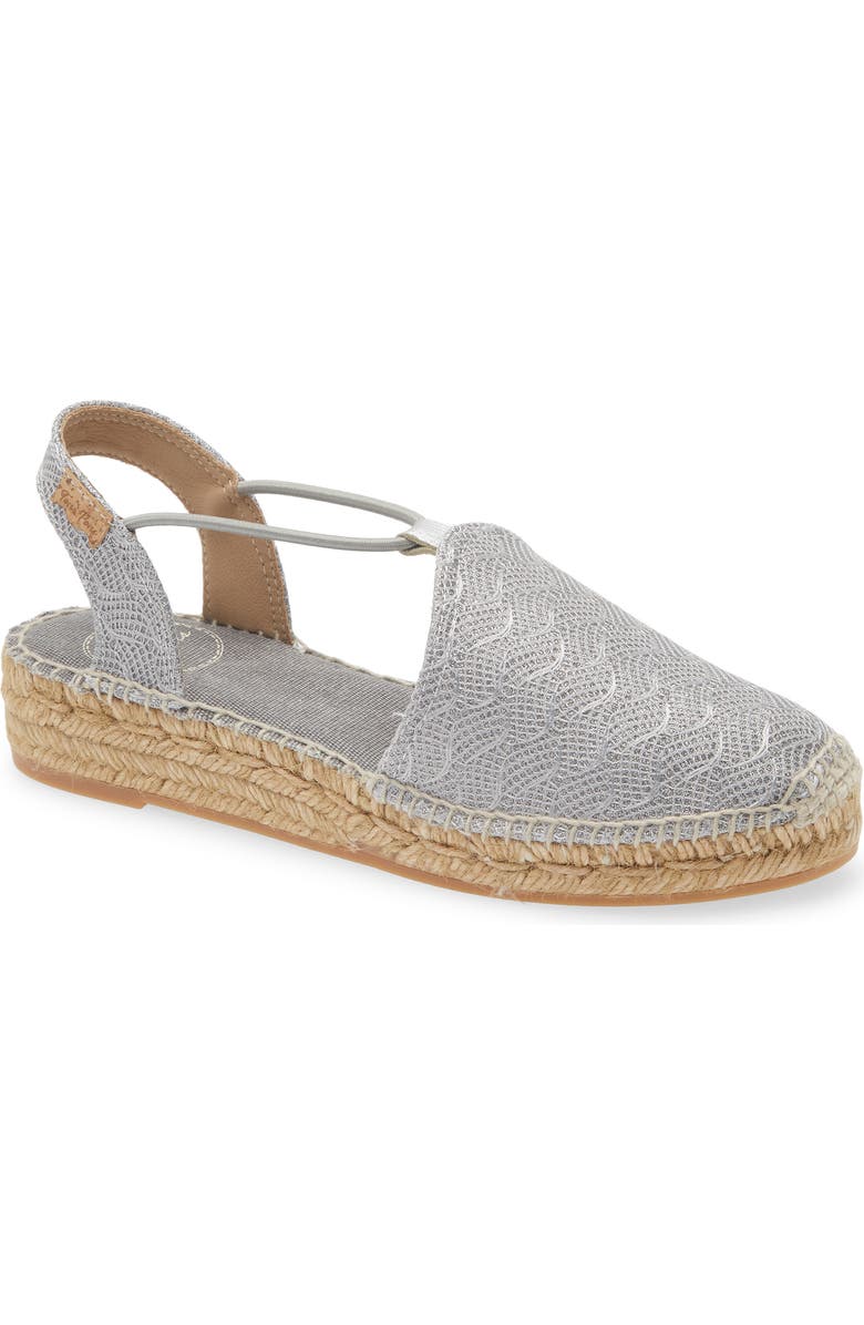 Toni Pons Nerea Espadrille Flat, Main, color, Plata